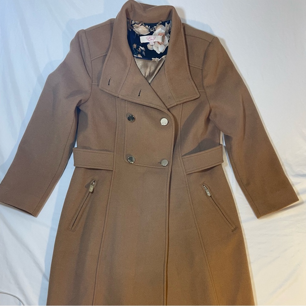 Eliza J Tan Double-Breasted Coat